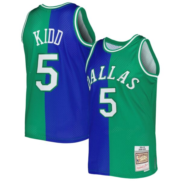 jason kidd dallas mavericks mitchell 26amp ness hardwood classics 199495 split swingman jersey bluegreen 1152 5lezl.jpg