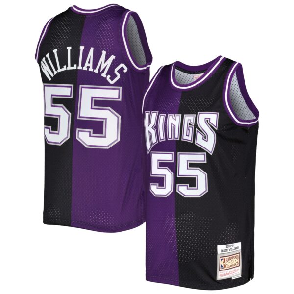 jason williams sacramento kings mitchell 26amp ness hardwood classics 200001 split swingman jersey purpleblack 9269 hapbe.jpg
