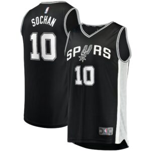 jeremy sochan san antonio spurs fanatics youth 2022 nba draft first round pick fast break replica jersey icon edition black 2925 b09iu.jpg