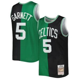 kevin garnett boston celtics mitchell 26amp ness hardwood classics 200708 split swingman jersey blackkelly green 4127 waegk.jpg