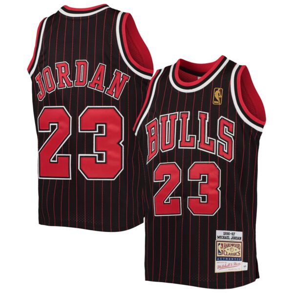 michael jordan chicago bulls mitchell 26amp ness youth 1996 97 hardwood classics authentic jersey blackred 8503 11vz2.jpg