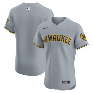 milwaukee brewers nike road vapor premier elite patch jersey gray 3038 kirjk.jpg