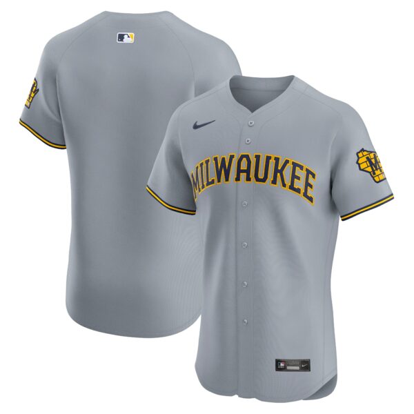 milwaukee brewers nike road vapor premier elite patch jersey gray 3038 kirjk.jpg