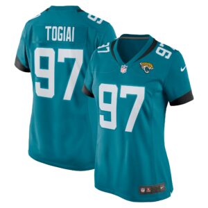 tommy togiai jacksonville jaguars nike womens team game jersey teal 9386 8j071.jpg